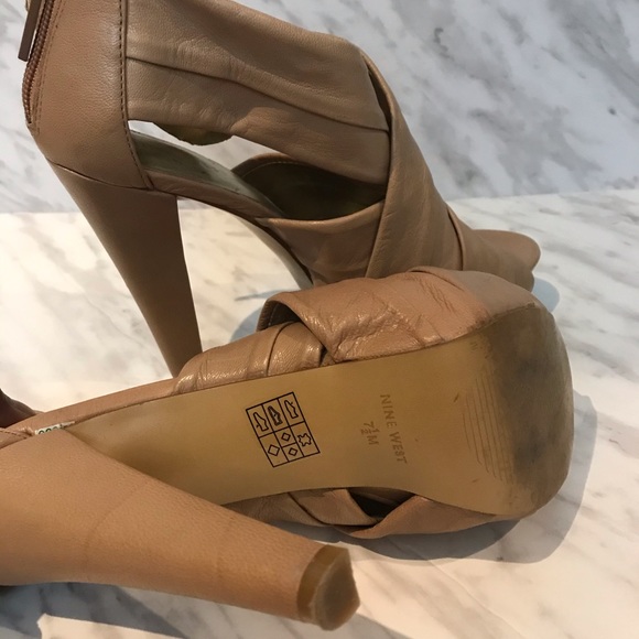 Nine West Heel Sandals Nude Size 7.5 - Picture 5 of 5